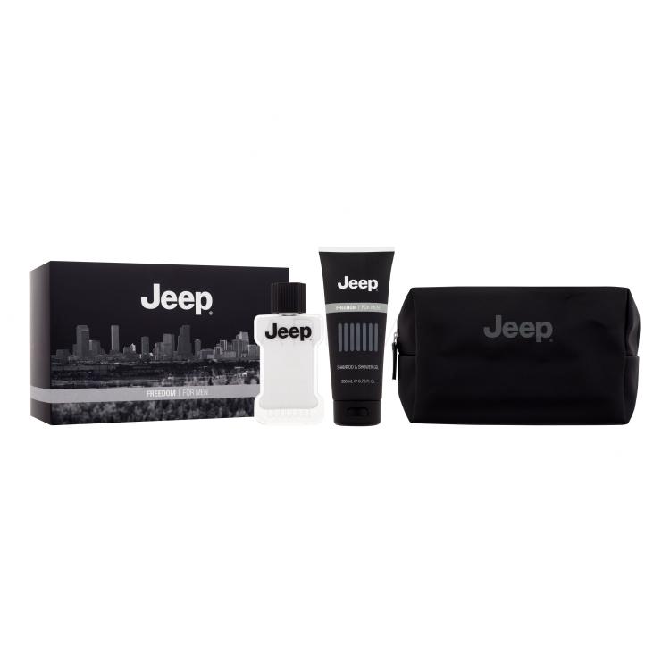 Jeep Freedom Pacco regalo gel doccia 200 ml + balsamo dopobarba 100 ml + borsa cosmetica