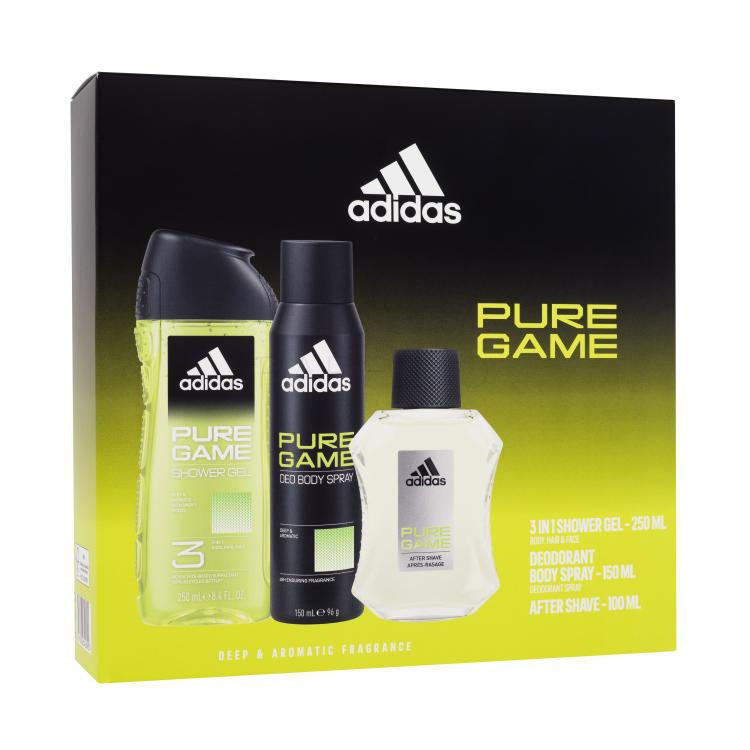 Adidas Pure Game Pacco regalo dopobarba 100 ml + gel doccia 250 ml + deodorante 150 ml