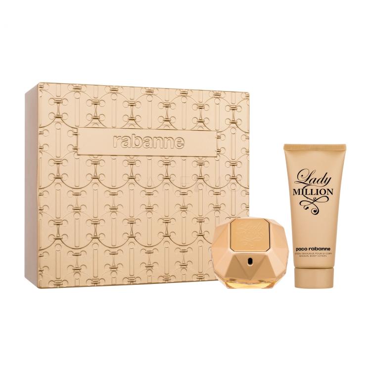 Paco Rabanne Lady Million SET1 Pacco regalo eau de parfum 80 ml + lozione corpo 100 ml + scatola di latta