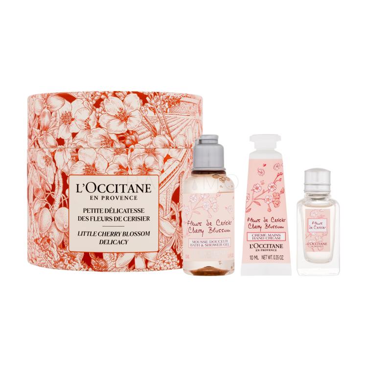 L&#039;Occitane Cherry Blossom Pacco regalo eau de toilette Cherry Blossom 7,5 ml + doccia gel Cherry Blossom Bath &amp; Shower Gel 35 ml + crema mani Cherry Blossom Hand Cream 10 ml