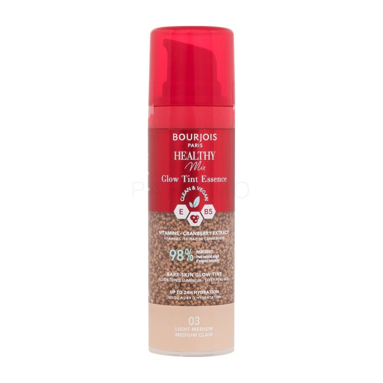 BOURJOIS Paris Healthy Mix Clean &amp; Vegan Glow Tint Essence Fondotinta donna 30 ml Tonalità 03 Light Medium