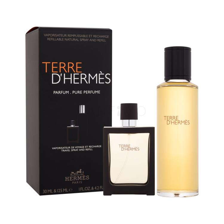 Hermes Terre d´Hermès Pacco regalo Parfum refil125 ml + parfém flacone per ricarica 30 ml Ricarica