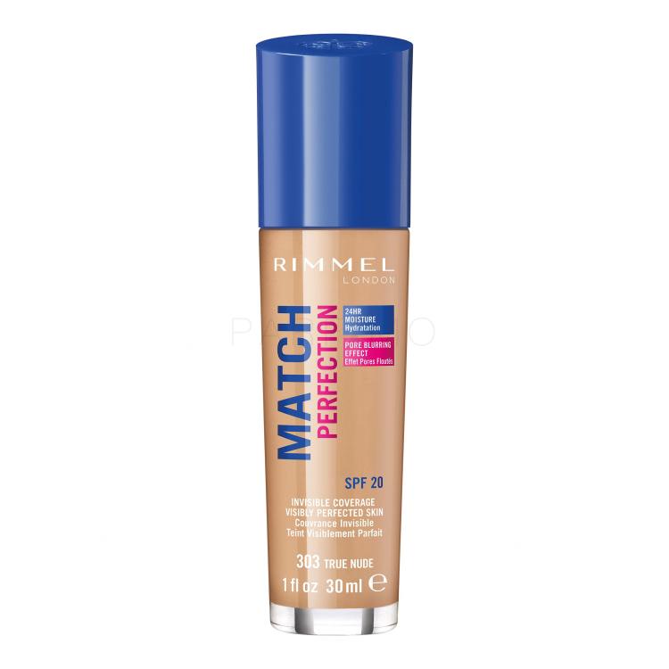 Rimmel London Match Perfection SPF20 Fondotinta donna 30 ml Tonalità 303 True Nude